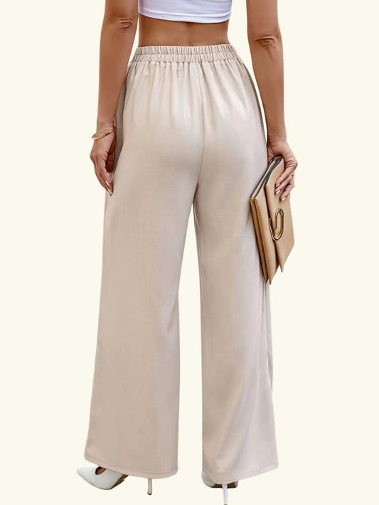 Asymmetrical High Waisted Straight Leg Pants Tianya Fashion