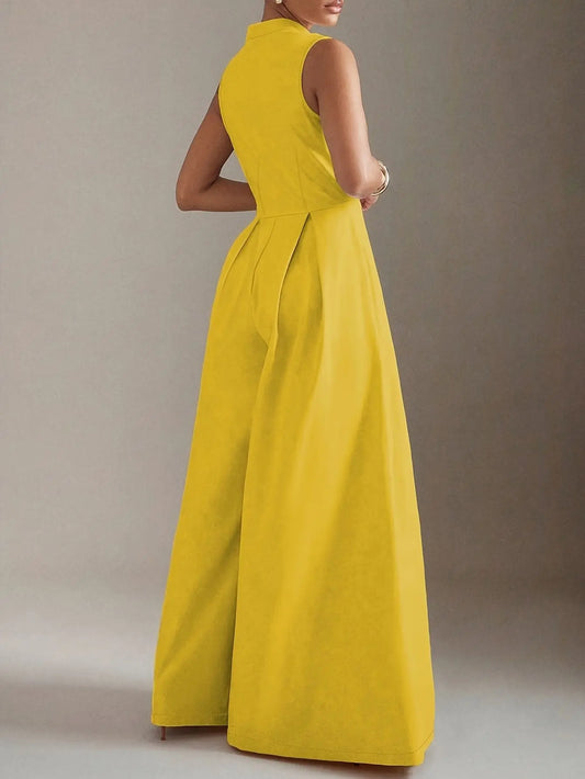 Sleeveless Pleated Jumpsuit Tianya Fashion