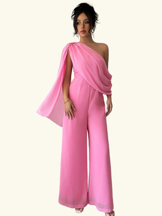 Asymmetrical Off Shoulder Jumpsuit Tianya Fashion