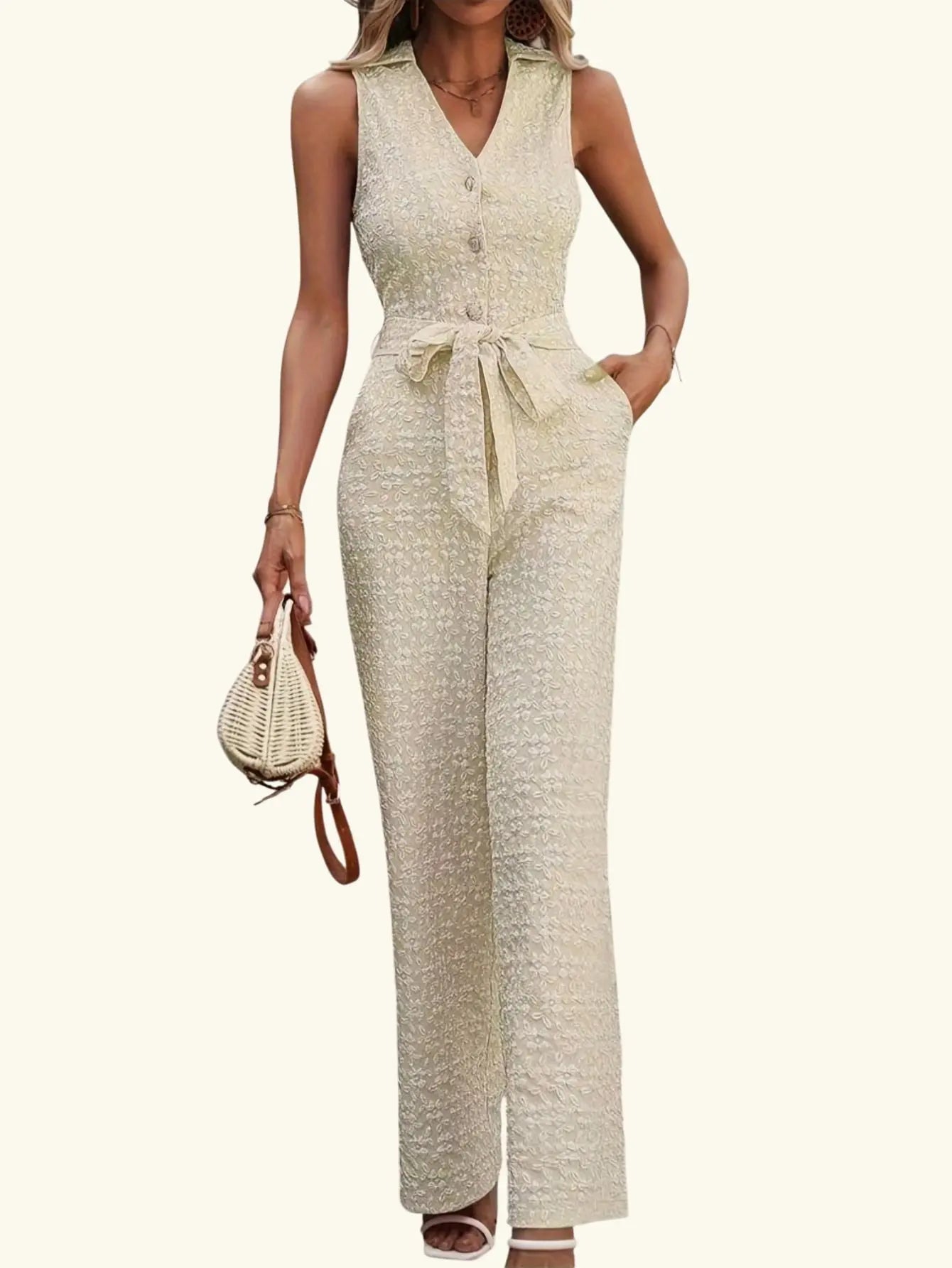 Sleeveless Wide Leg Jumpsuit Tianya Fashion