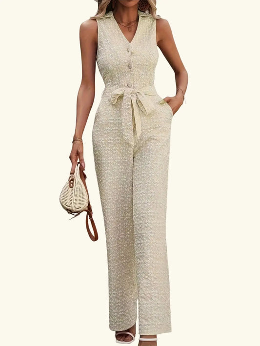Sleeveless Wide Leg Jumpsuit Tianya Fashion