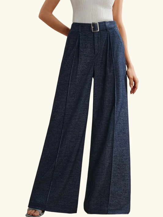 Wide Leg Pants with Adjustable Belt Tianya Fashion