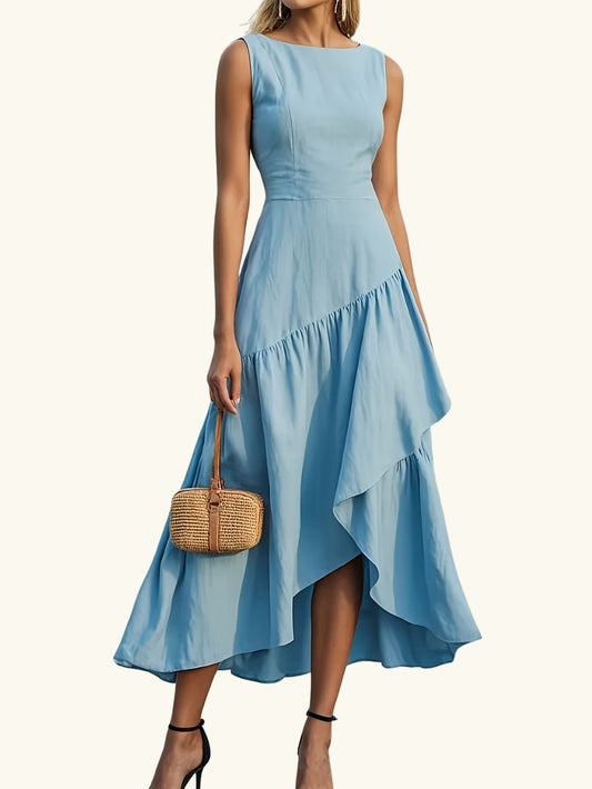 Sleeveless Dress with Irregular Waist Tianya Fashion