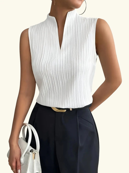 Elegant V-Neck Sleeveless Top Tianya Fashion