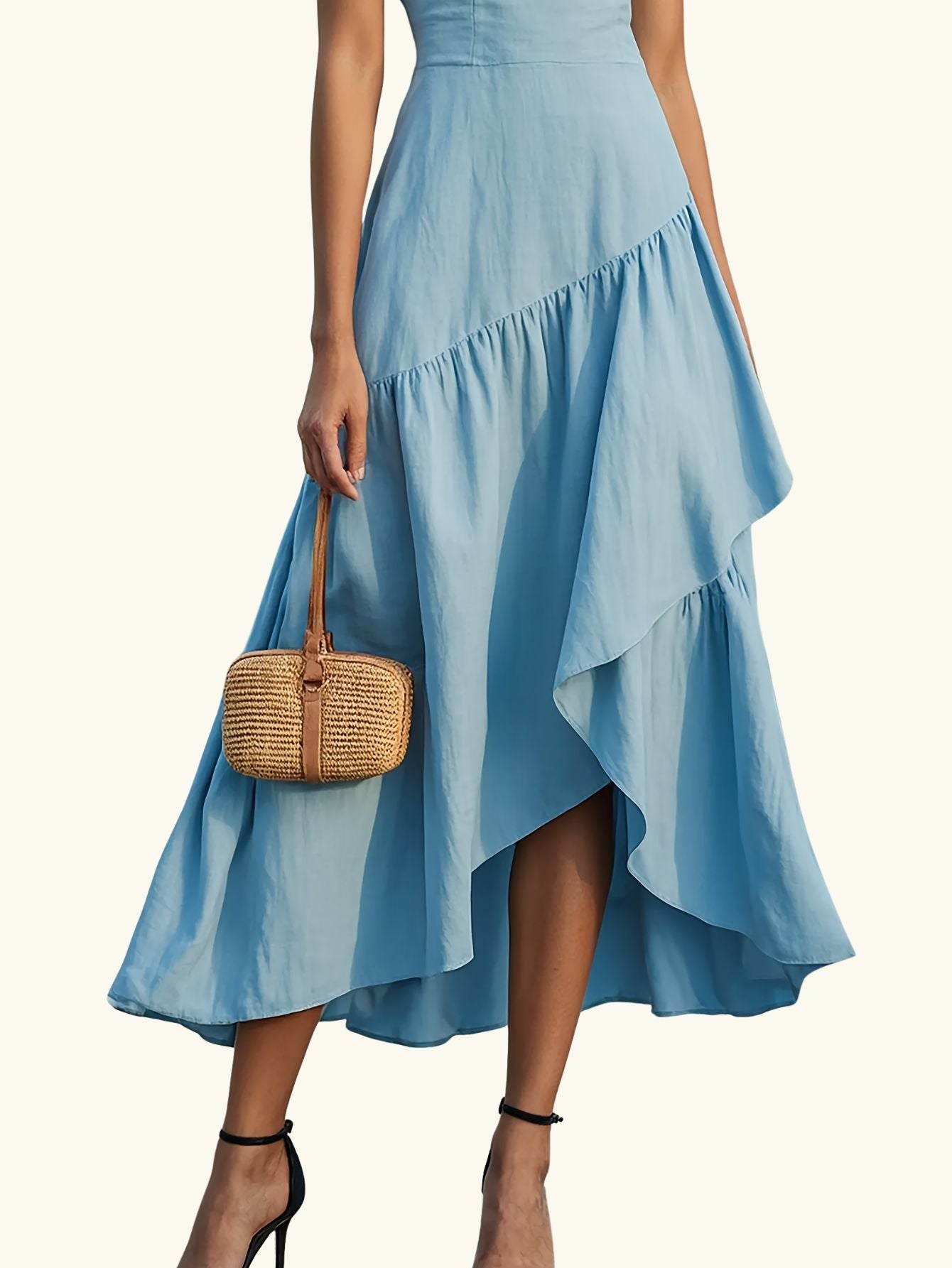 Sleeveless Dress with Irregular Waist Tianya Fashion