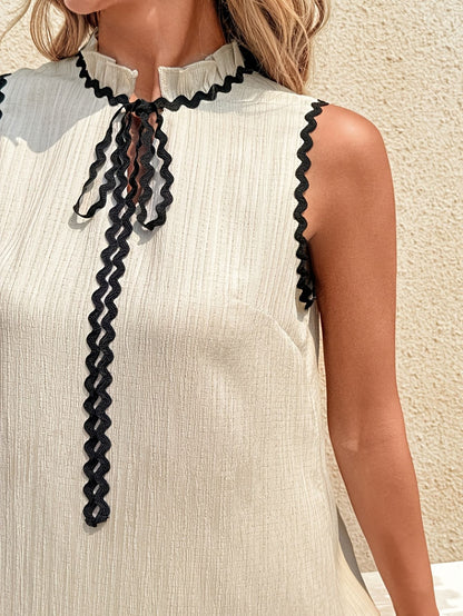 Sleeveless Ruffle Hem A Line Dress Tianya Fashion