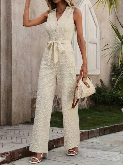 Sleeveless Wide Leg Jumpsuit Tianya Fashion