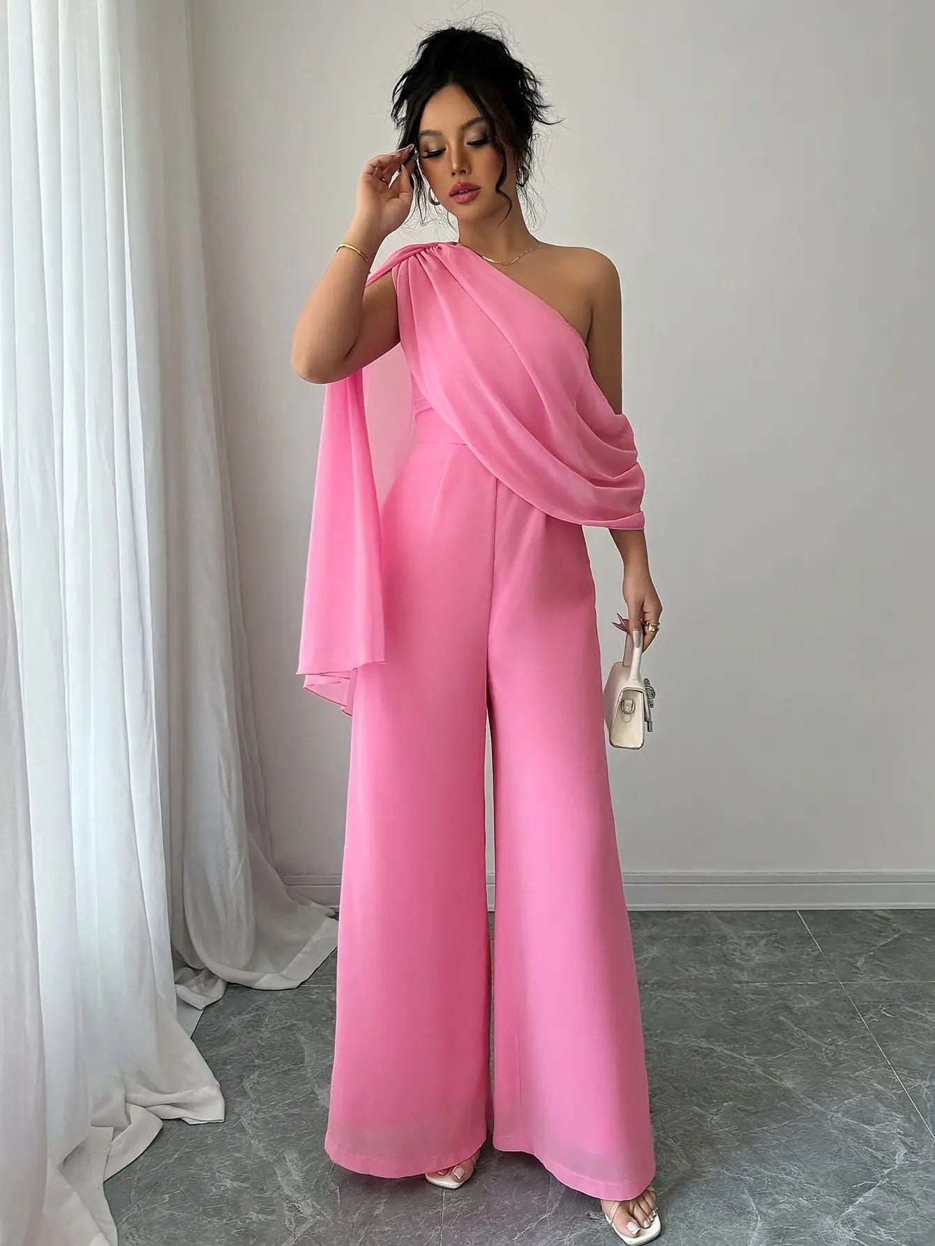 Asymmetrical Off Shoulder Jumpsuit Tianya Fashion