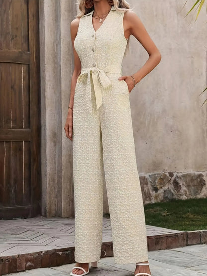 Sleeveless Wide Leg Jumpsuit Tianya Fashion