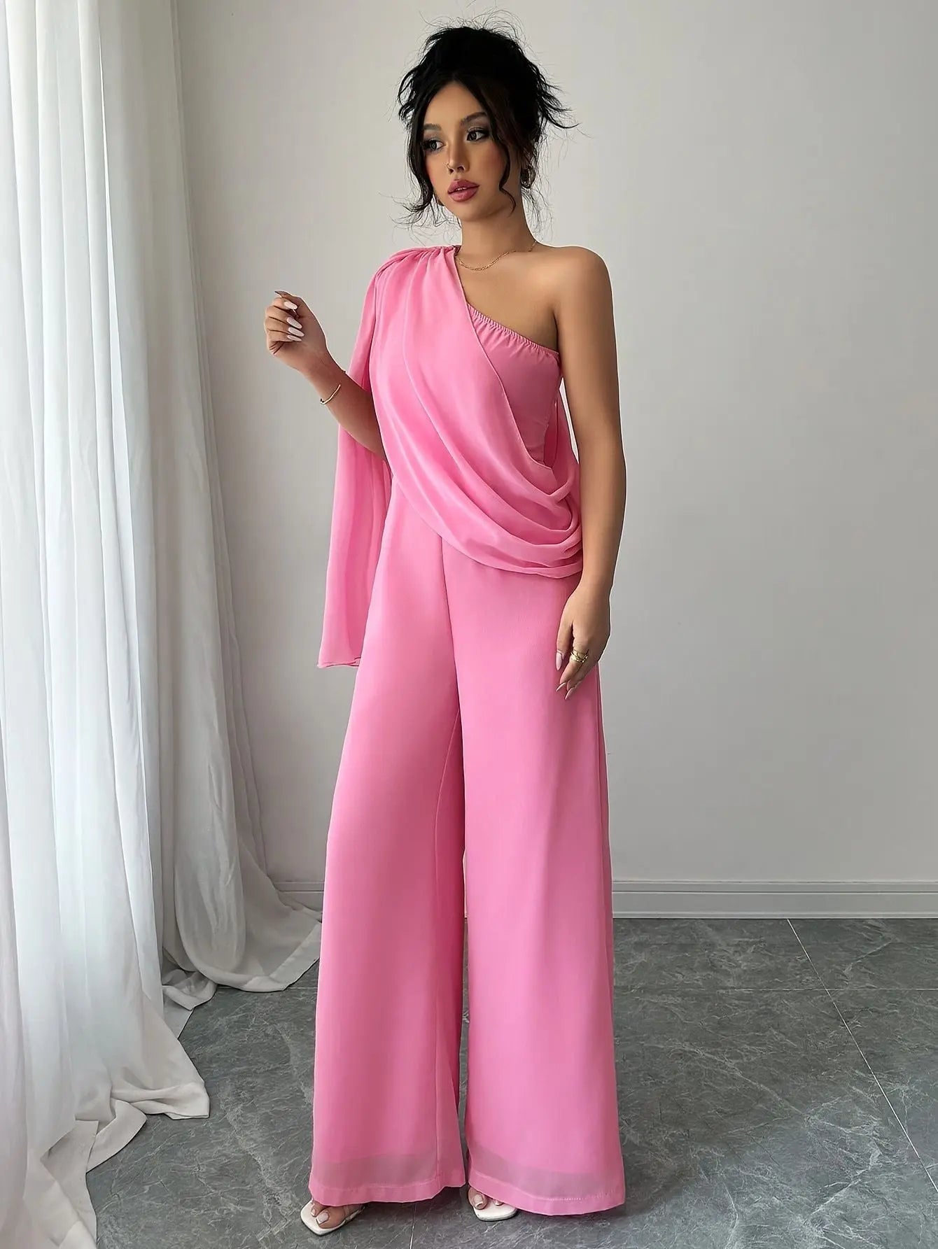 Asymmetrical Off Shoulder Jumpsuit Tianya Fashion
