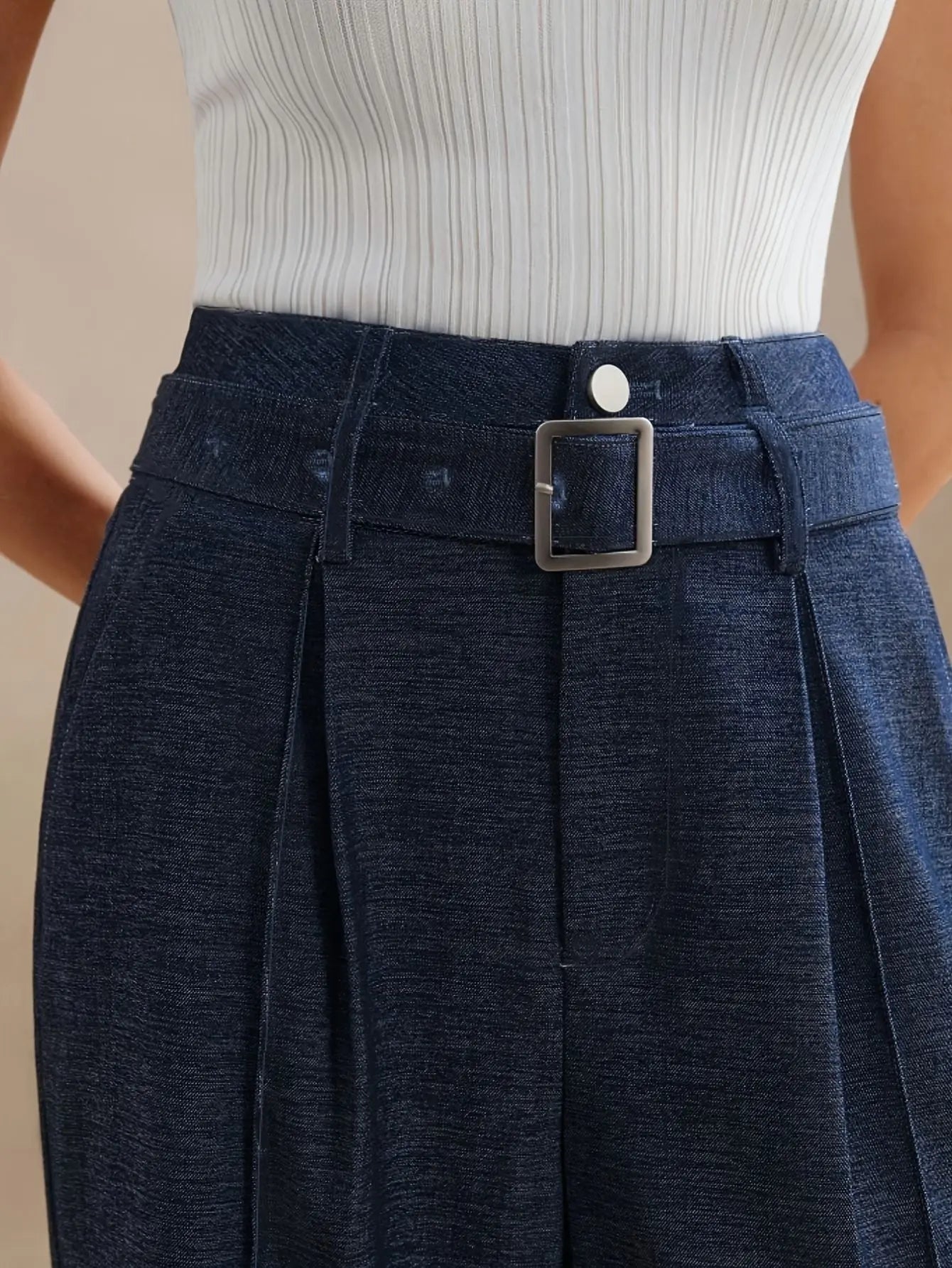 Wide Leg Pants with Adjustable Belt Tianya Fashion