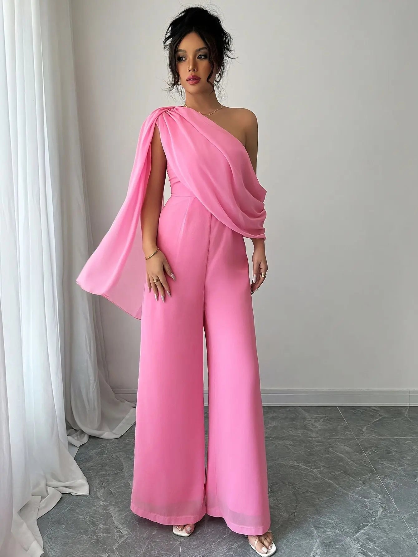Asymmetrical Off Shoulder Jumpsuit Tianya Fashion